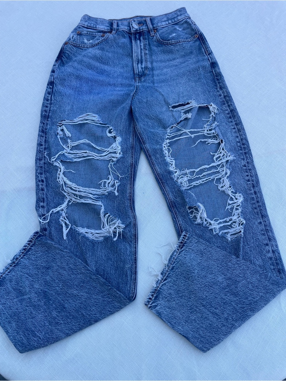 American Eagle Outfitters Blue Ripped Baggy Jeans 2R
